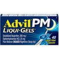 Advil PM Liqui-Gels Lehtësues Dhimbjesh/Ndihmës për Gjumë Gjatë Natës Kapsula të Mbushura me Lëng, 200mg Ibuprofen, 25mg Difenhidraminë