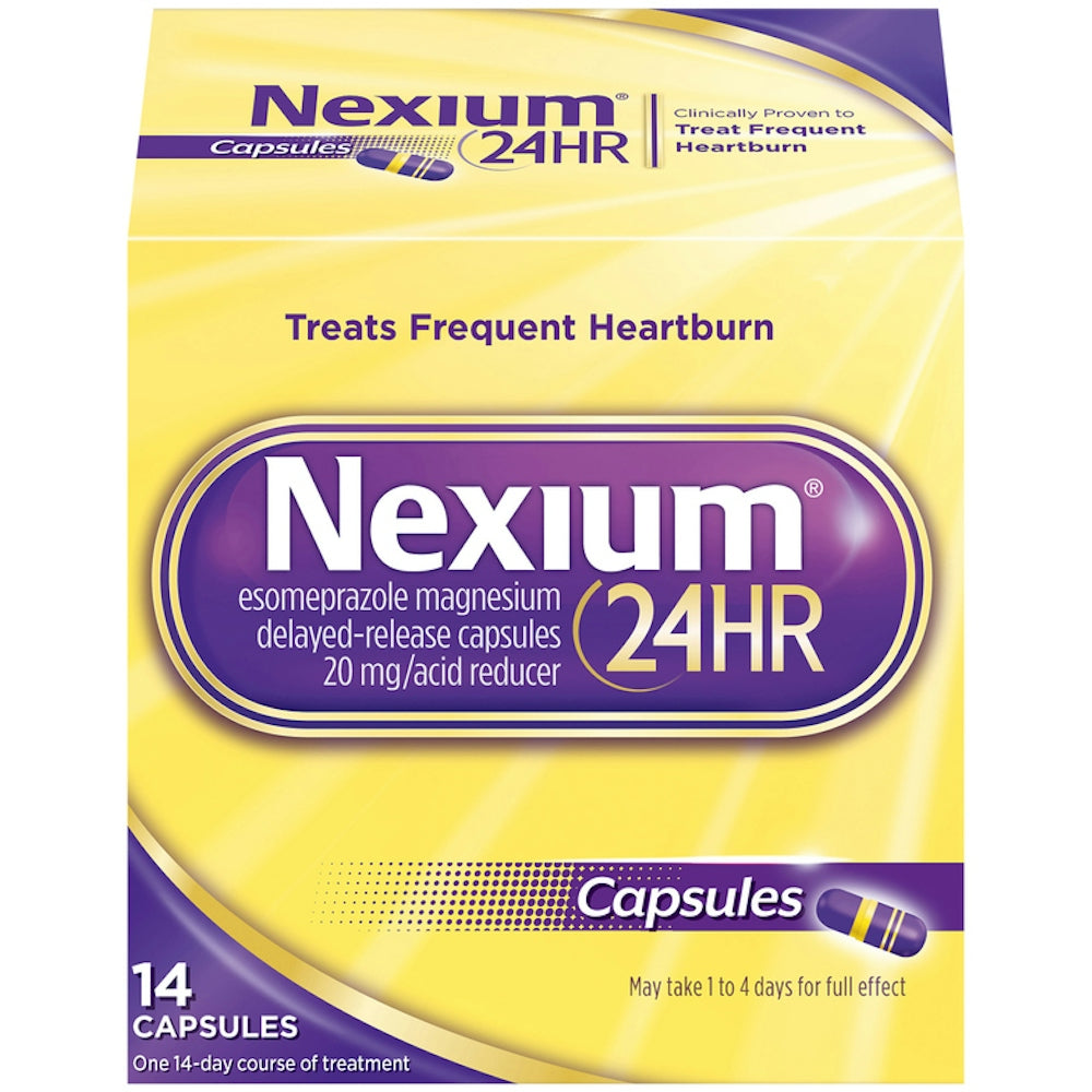 Nexium 24HR Zvogëlues Acidi – Kapsula për Lehtësimin e Urthit (Ezomeprazol Magnezi)