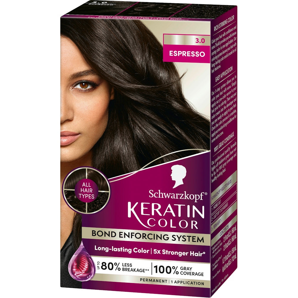 Schwarzkopf Keratin Color Ngjyrues Flokësh, i Përhershëm, Espresso 3.0