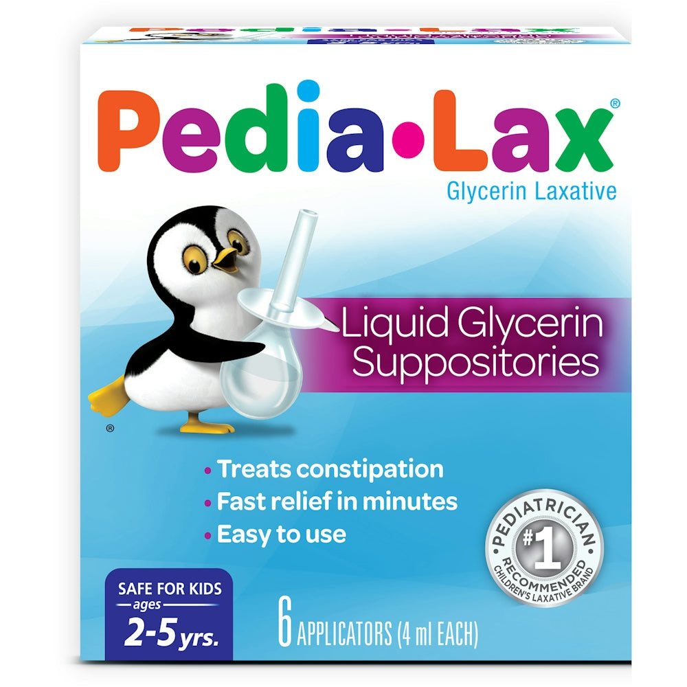Pedia-Lax Laksativ, Supozitorë me Lëng Glicerinë për Fëmijë - Moshat 2-5 vjeç - 6 copë