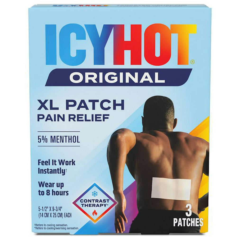 Fashë mjekësore Icy Hot, Forcë Shtesë, XL Shpinë dhe Zona të Mëdha, 3 Fasha