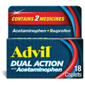 Advil Tableta me Veprim të Dyfishtë me Acetaminophen Lehtësues Dhimbjesh 18 copë
