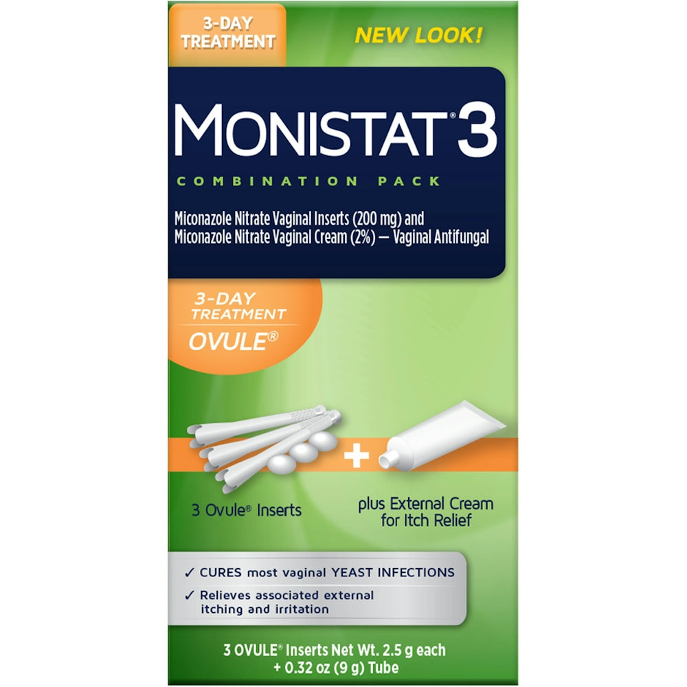 Monistat 3-Tage Vaginalpilz-Behandlung Kombipackung, 3 Ovula & Creme gegen äußeren Juckreiz