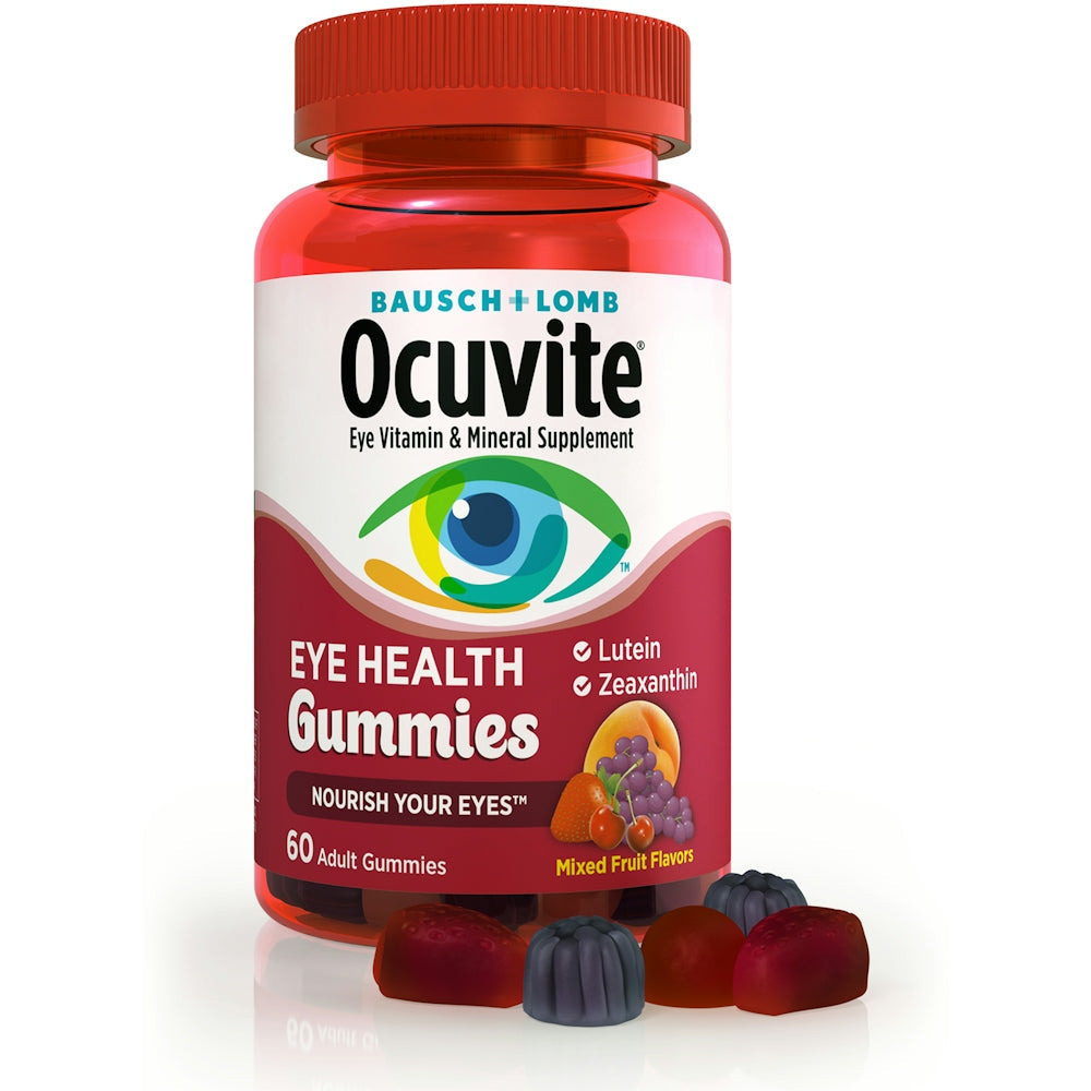 Ocuvite Adult Eye Health Gummies - Shije Frutash të Përziera, Luteinë dhe Zeaksantinë, 60 Copë