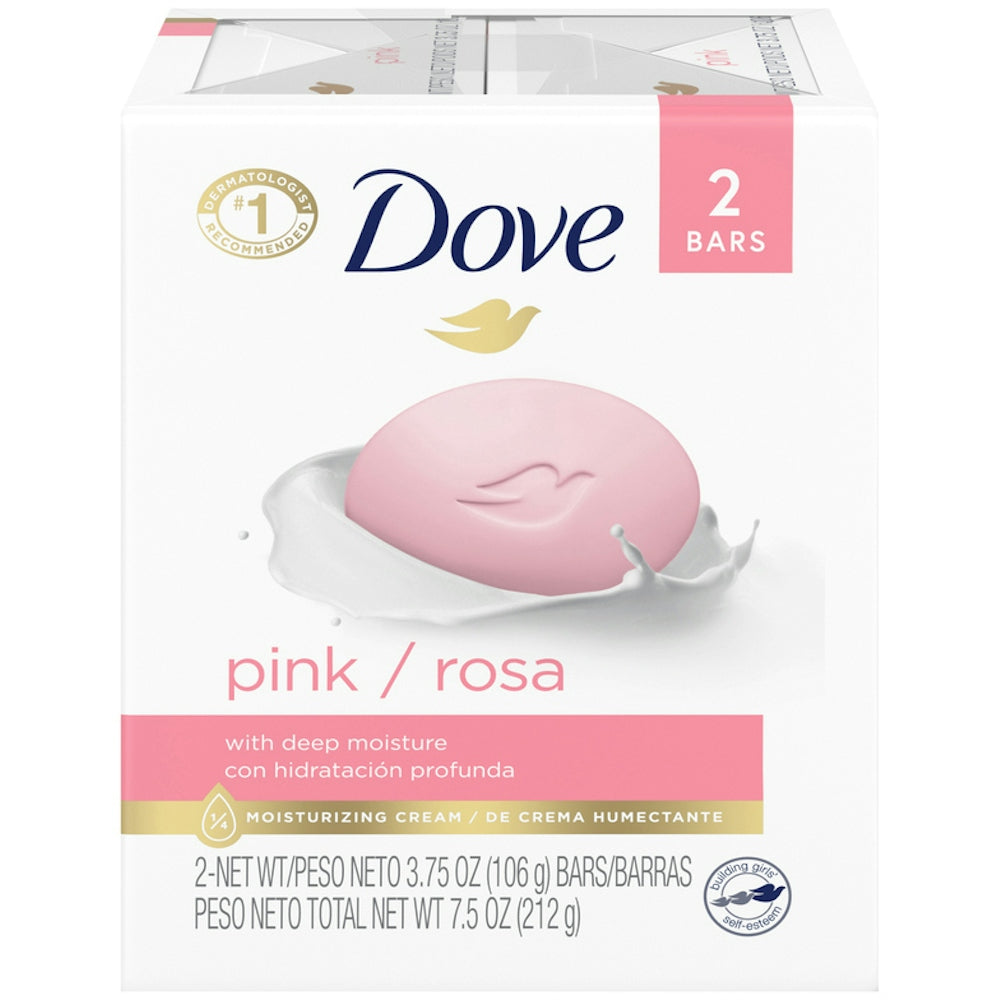 Dove Pink Beauty Bar – 120 g (2er-Pack) – Für weiche, strahlende Haut