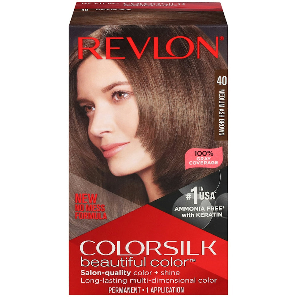 Revlon Colorsilk Beautiful Color Permanente Haarfarbe, Mittel-Aschbraun