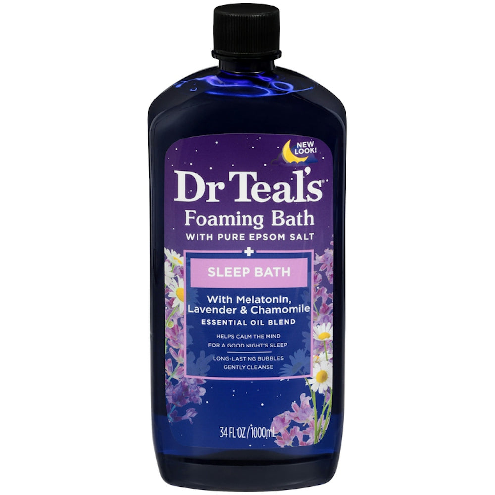 Banjë me shkumë Dr Teal, Livando & Kamomil, Melatoninë, Banjë për gjumë 34 Fl Oz