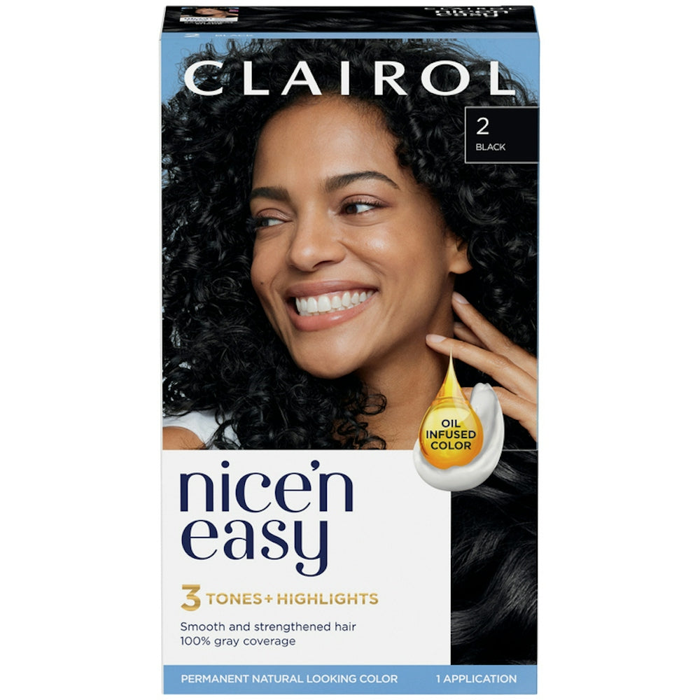 Clairol Nice 'N Easy Permanente Haarfarbe, 2 Schwarz