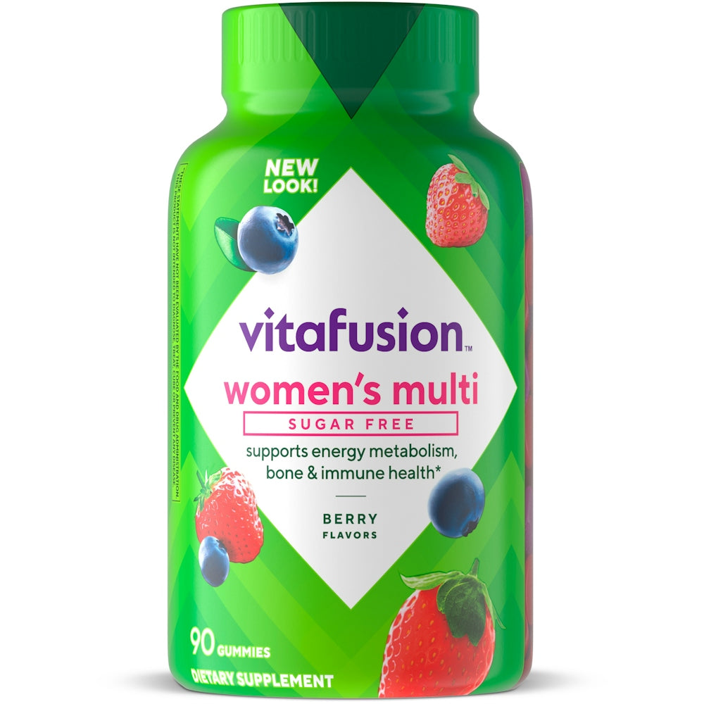 Shtesë Multivitaminash Ditore pa Sheqer Vitafusion për Gra, Vitaminë Gummies për të Rritur për Energji, Kocka dhe Imunitet