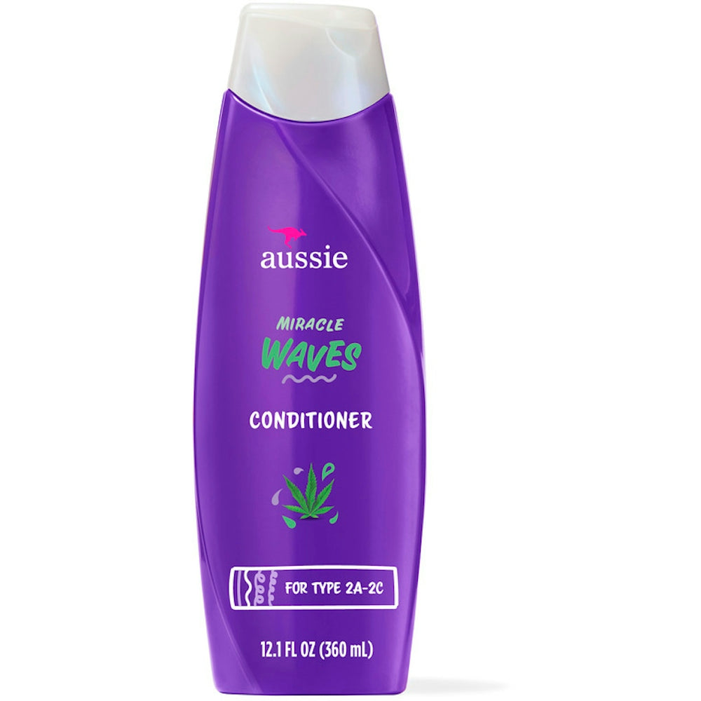 Aussie Miracle Waves Anti-Frizz Hemp Paraben-Free Spülung, 360 ml