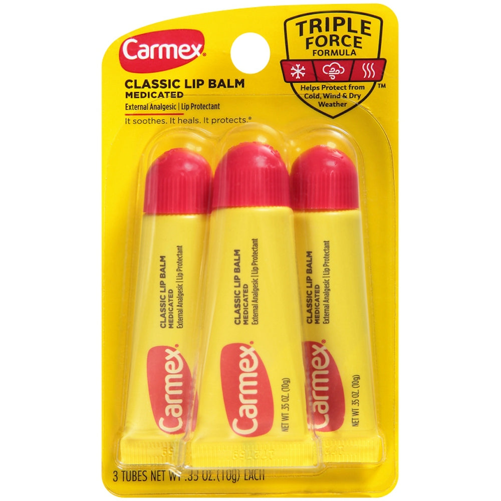 Balsam për buzët Carmex Tube Classic Medicated 0.35 ons 3 copë (10.3ml)