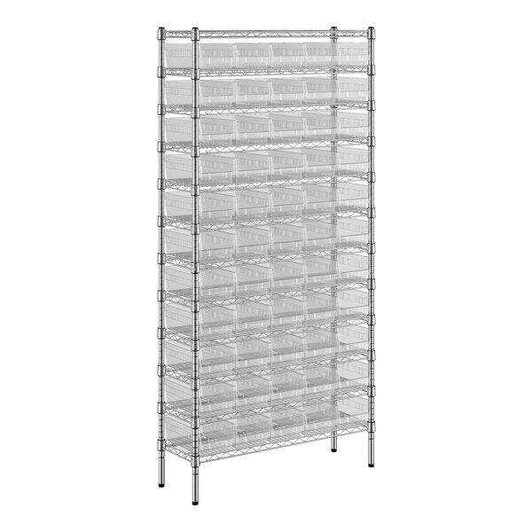 Regency Space Solutions Drahtregal, 30,5 x 91,4 x 188 cm, mit 55 durchsichtigen Behältern