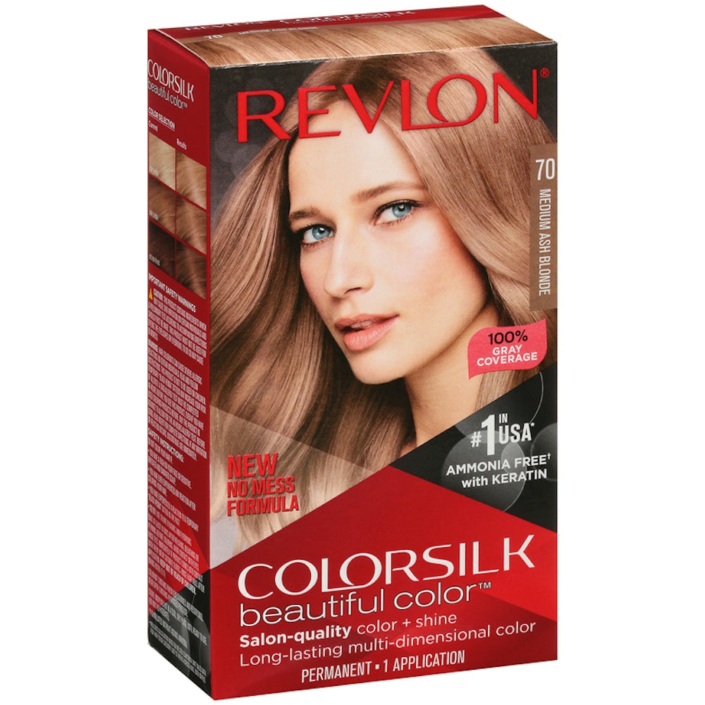 Revlon Colorsilk Beautiful Color Mittel-Aschblond 70 Permanente Haarfarbe 1 Stk