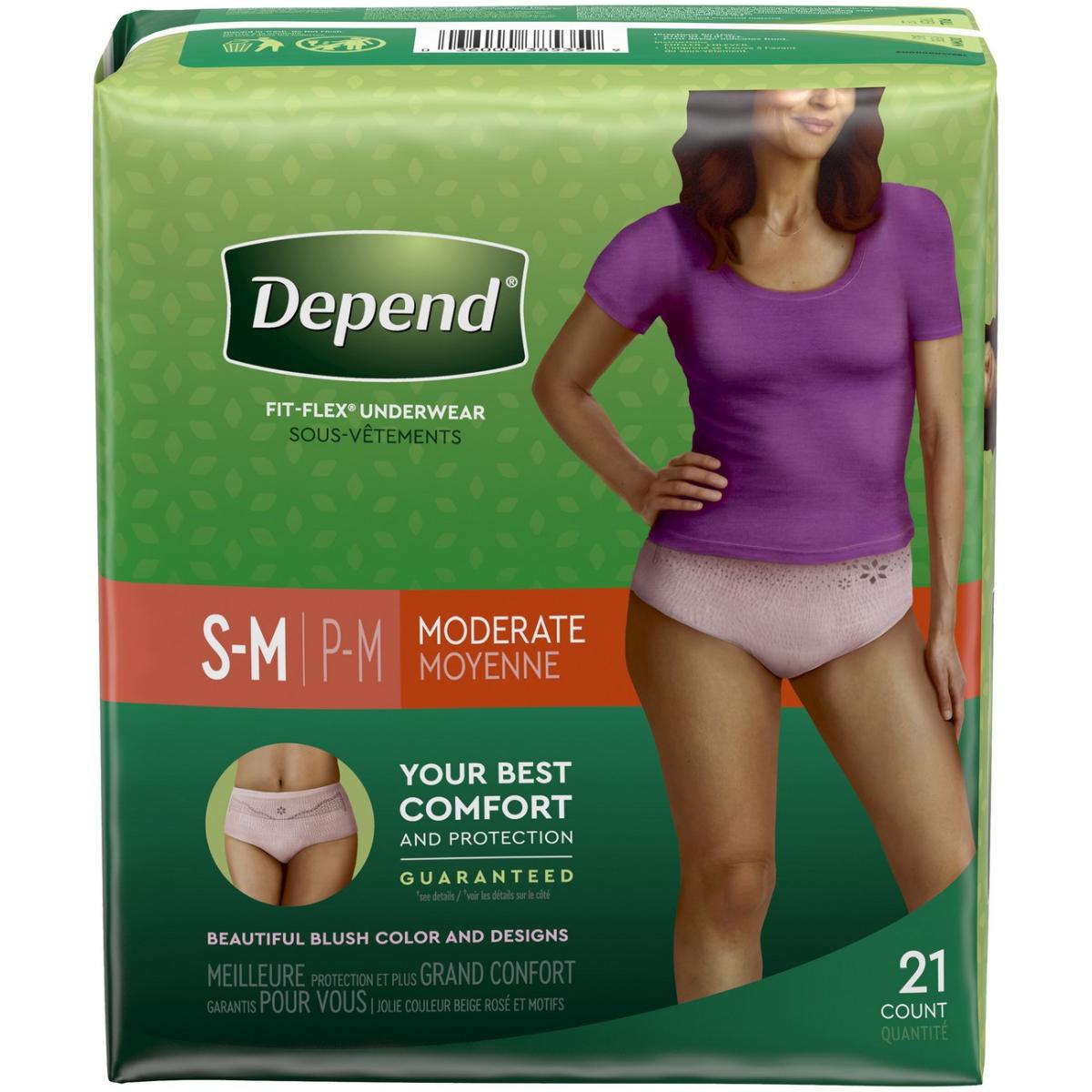 Depend FIT-FLEX Inkontinenzunterwäsche für Frauen, mittlere Saugstärke, S/M