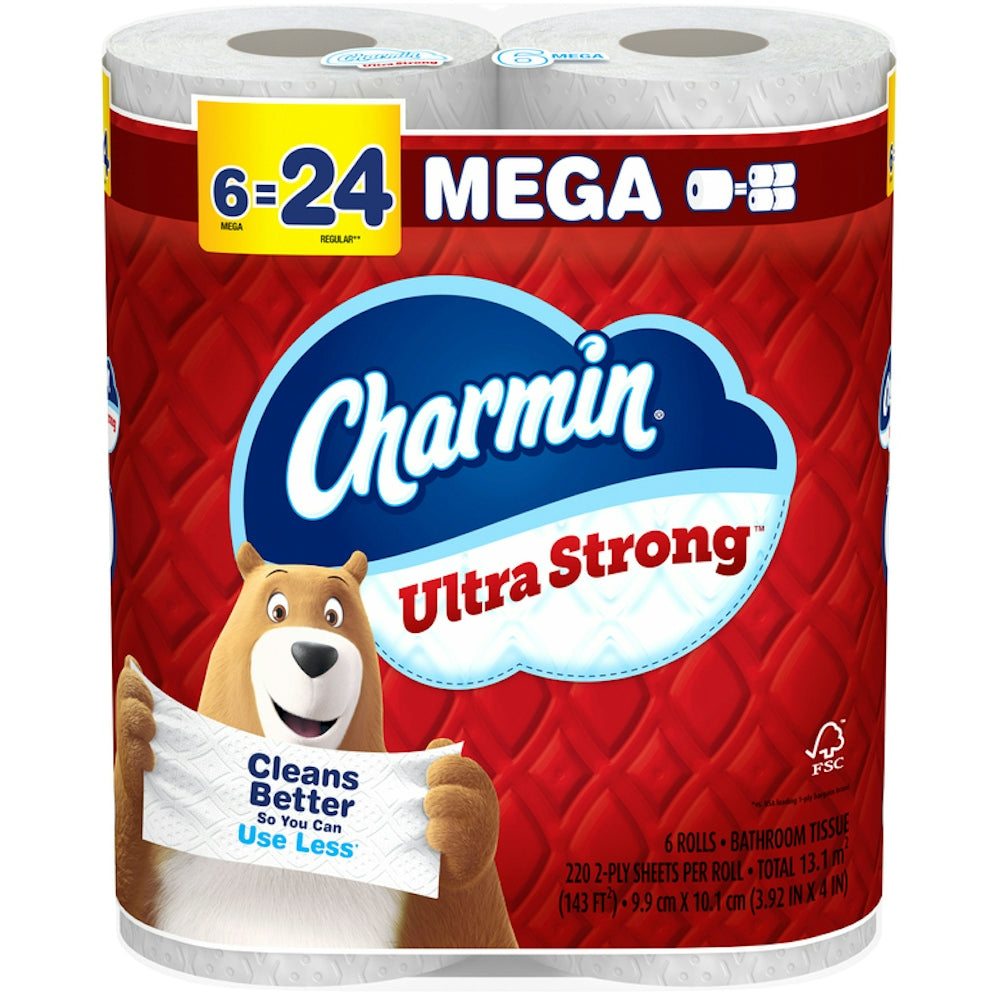 Charmin Ultra Strong Toilettenpapier, 6 Mega-Rollen (= 24 normale Rollen)