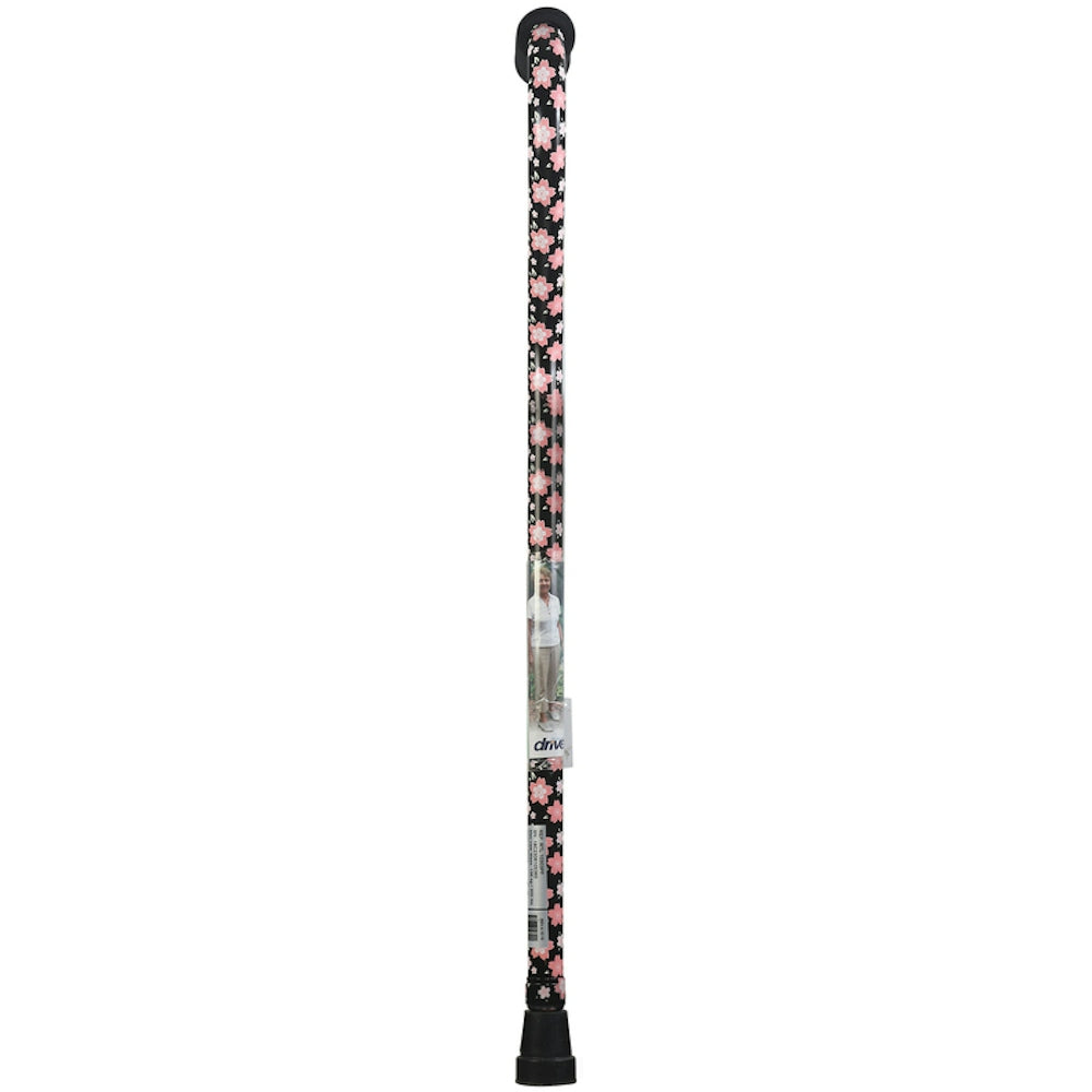 Drive Medical Gehhilfe mit Schaumstoffgriff und versetztem Griff, Pink Blumenmuster