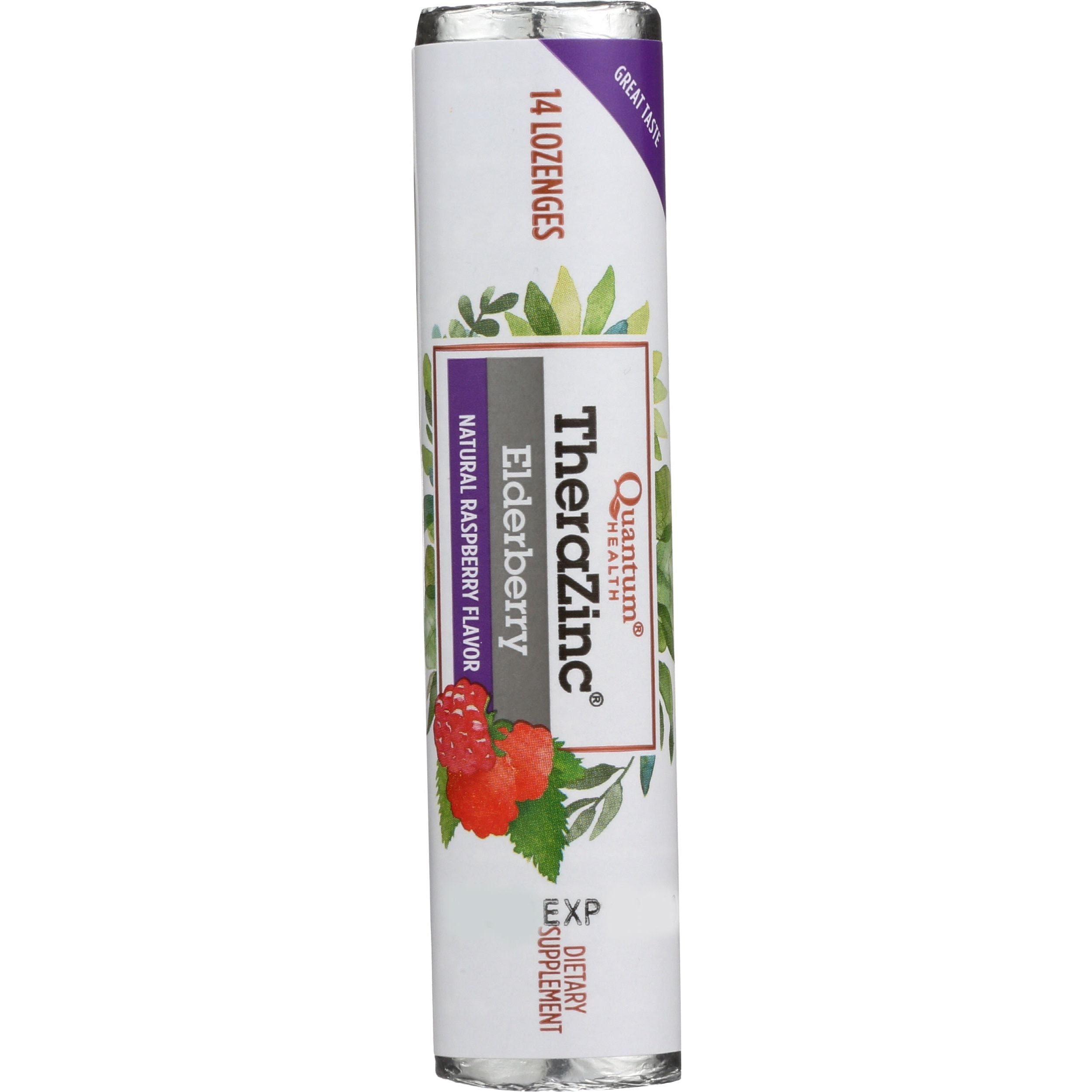 Quantum Health Thera Zinc Holunderlutscher Natürliches Himbeeraroma – 12er-Pack