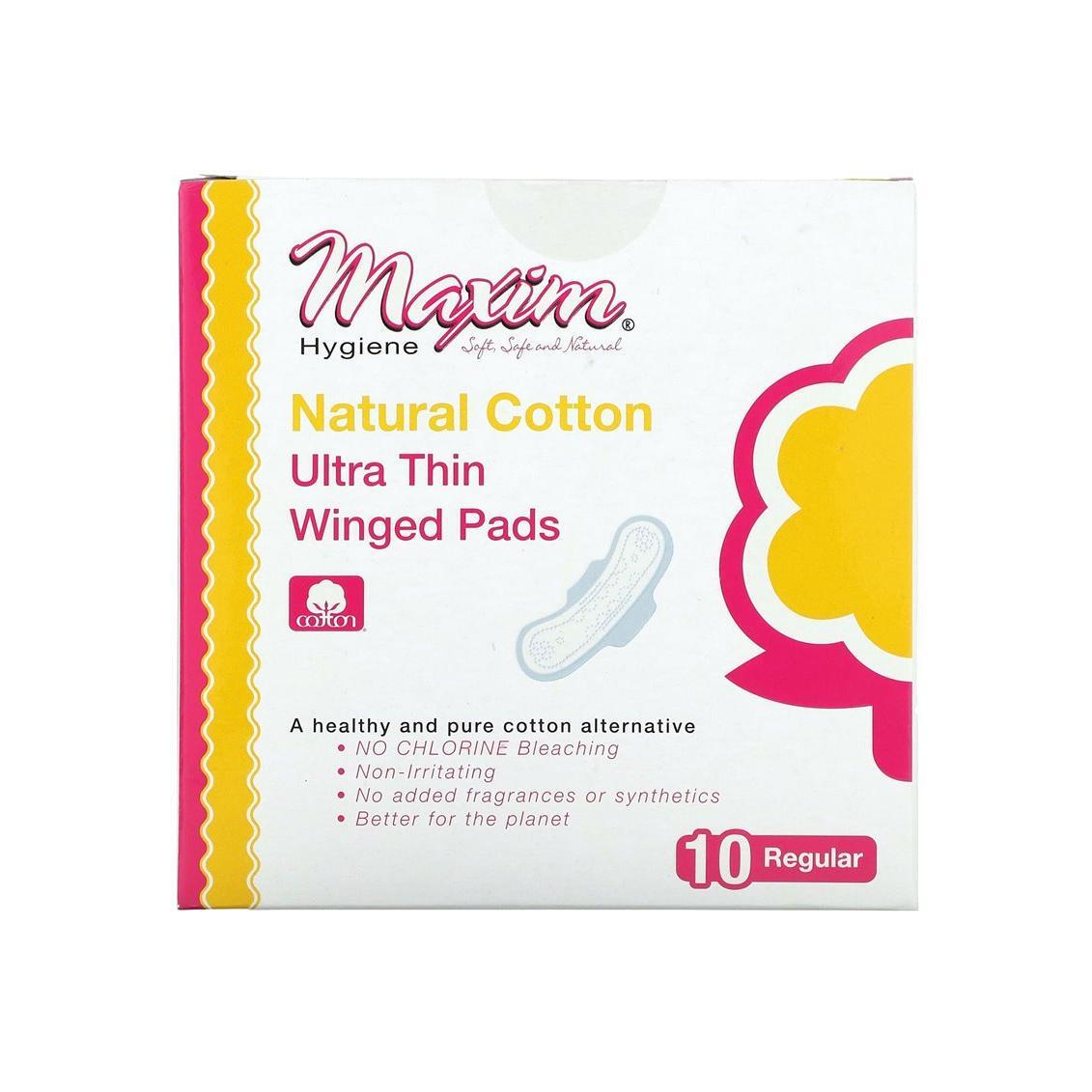 Maxim Hygiene Products Natürliche ultradünne Binden mit Flügeln, unparfümiert, Tag
