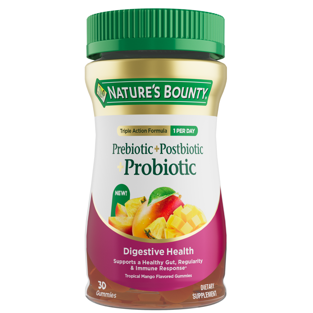 Nature's Bounty Prebiotic + Probiotic + Postbiotic Gummis