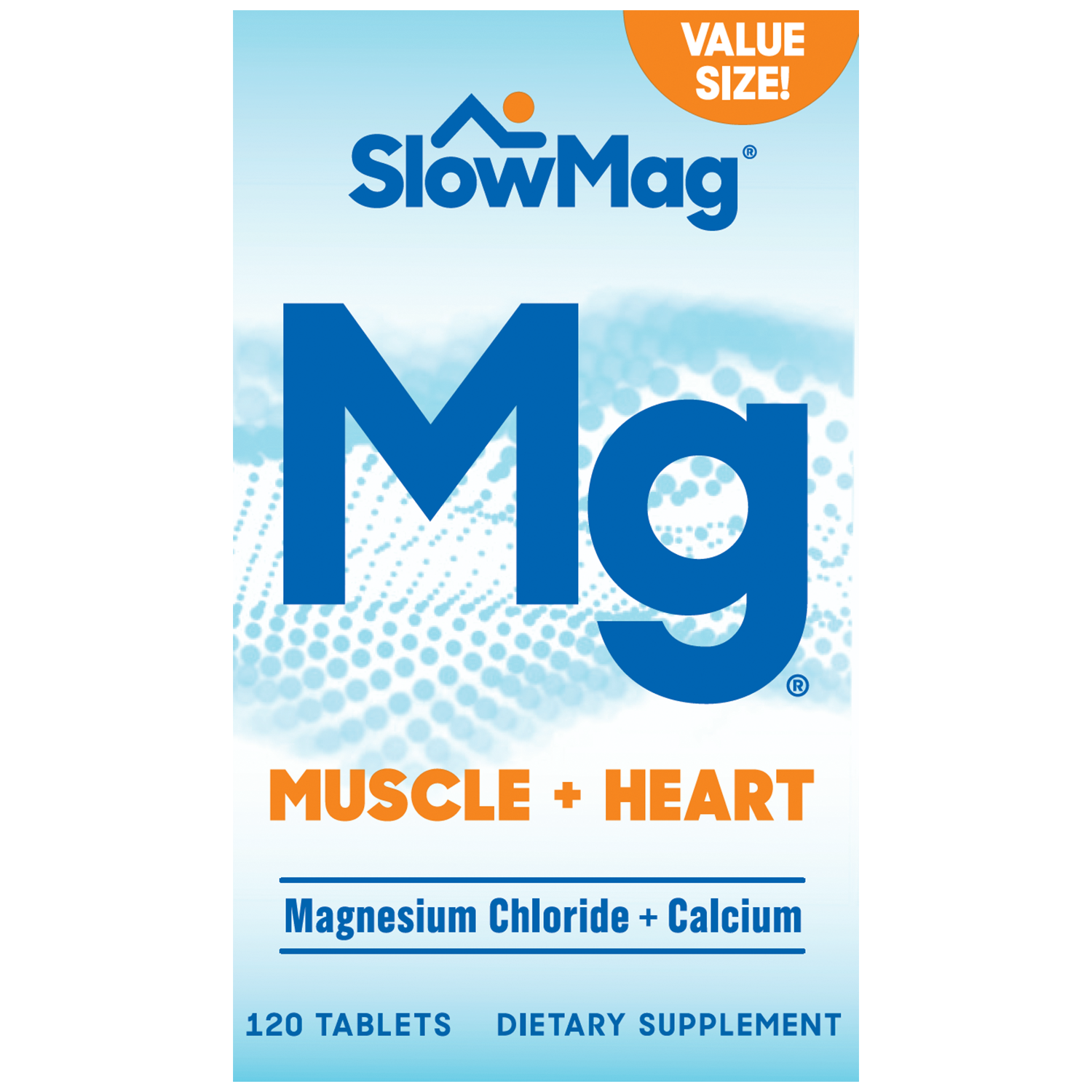 Slow-Mag Muscle + Heart Klorur Magnezi Me Tableta Shtesë Kalciumi - 120 copë