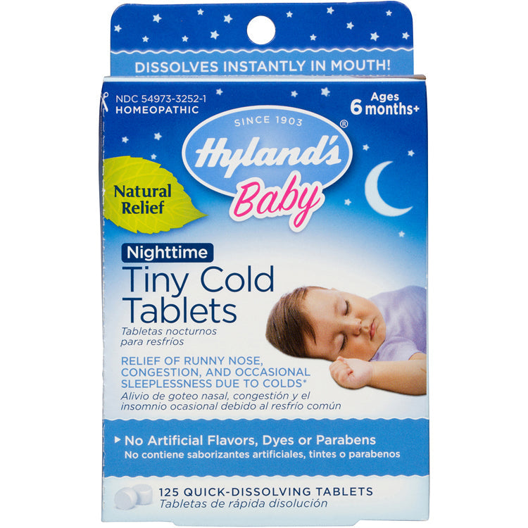 Hyland's Children's Baby Nighttime Tiny Cold Tablets – 125 Stück