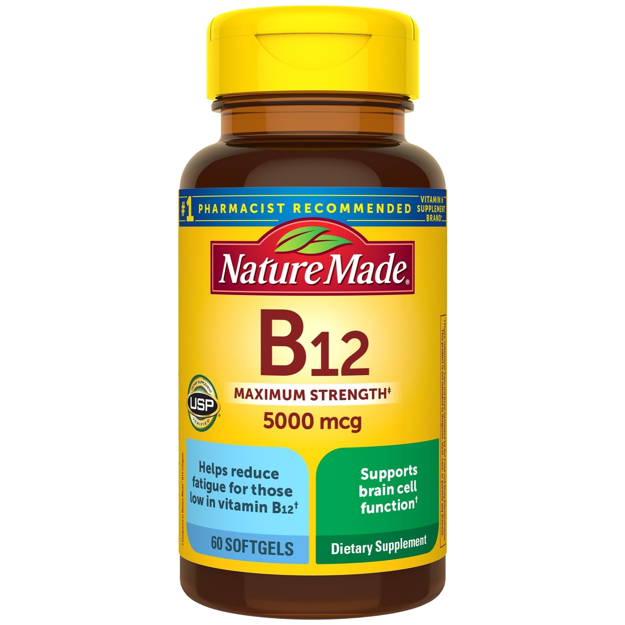Nature Made Maximum Strength Vitamin B12 5000 µg Softgels – 60 Stück