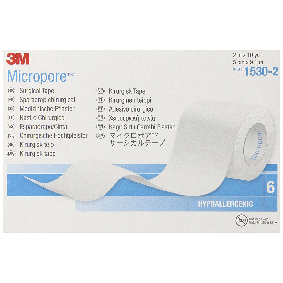 Shirit kirurgjikal letre 3M Micropore™ – 5 cm x 9.1 m (paketim me 6 rrotulla)