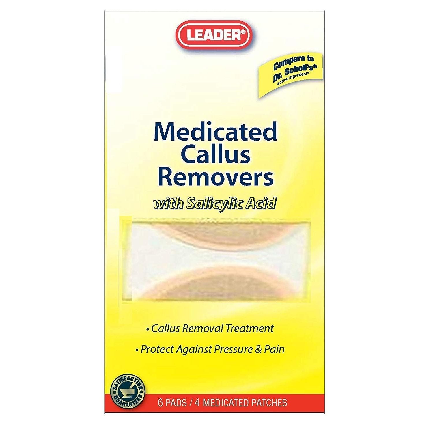 Leader(TM) Heqës Kallosh Medicated Patches 4 Copë Plus 6 Mbrojtës (Krahasoje me Dr. Scholls)