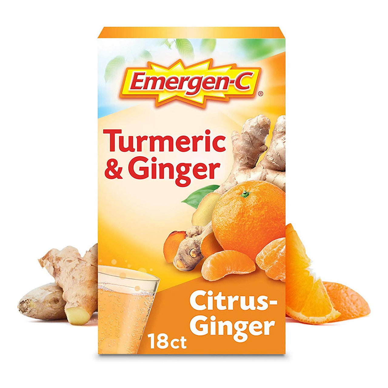 Emergen-C Brausepulver-Getränkemix, Kurkuma & Ingwer, Zitrone & Ingwer