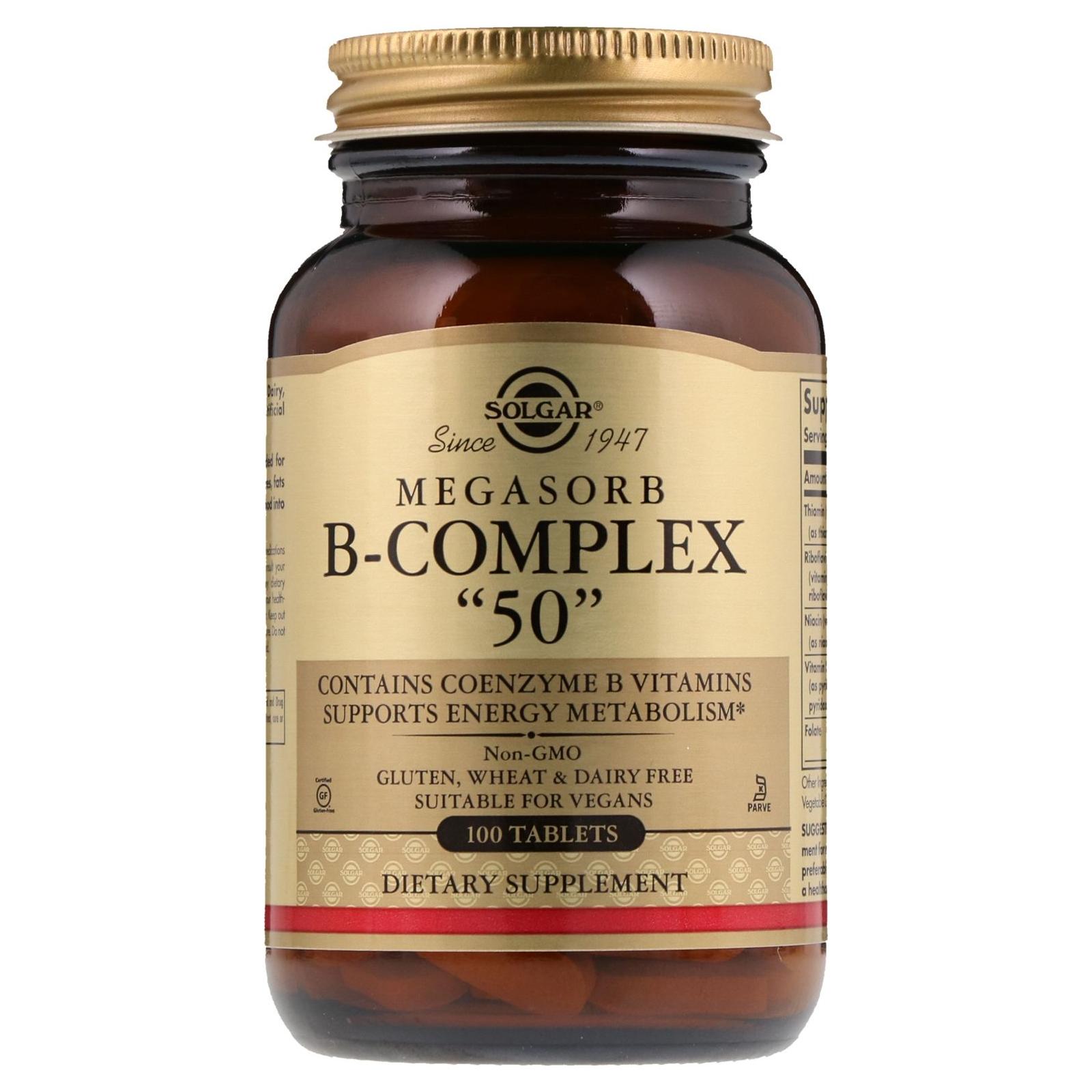 Solgar Megasorb B-Complex "50" 100 Tabletten