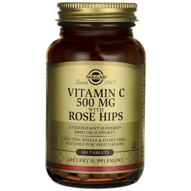 Solgar Vitaminë C 500 mg me Rose Hips 100 Tableta