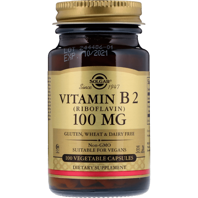 Solgar Vitamin B2 (Riboflavin) 100 mg 100 pflanzliche Kapseln