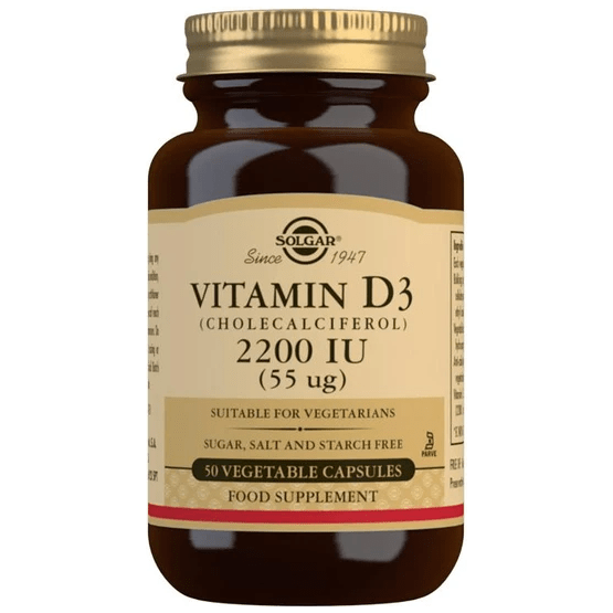 Solgar Vitamin D3 (Cholecalciferol) 55 µg (2200 IE) 50 pflanzliche Kapseln