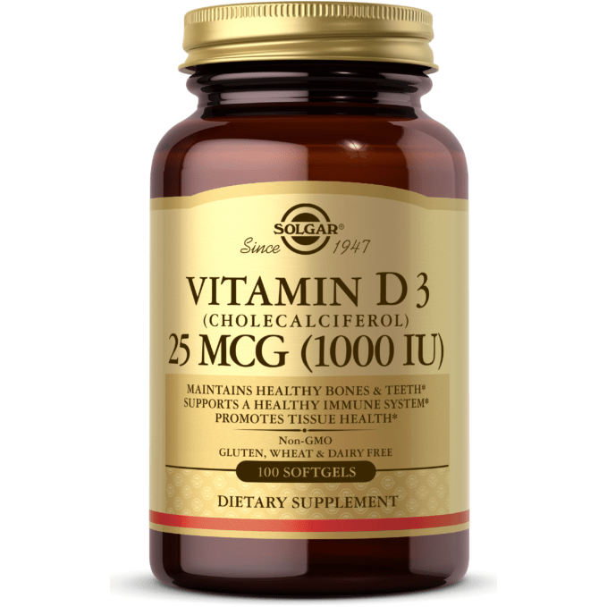 Solgar Vitamin D3 (Cholecalciferol) 25 µg (1000 IE) 100 Weichkapseln
