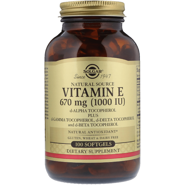 Solgar Vitamin E 670 mg (1000 IE) 100 vegetarische Softgels