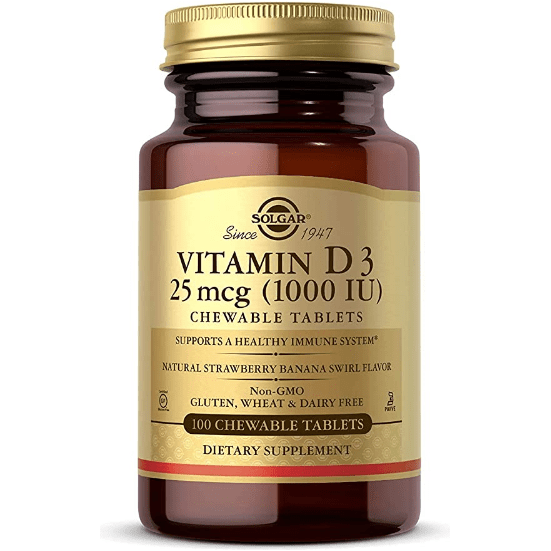 Solgar Vitamin D3 (Cholecalciferol) 25mcg (1000 IE) 100 Kautabletten