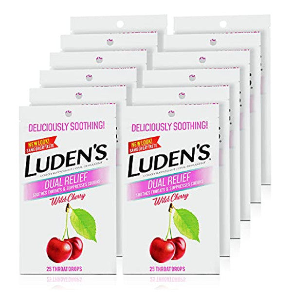 Luden's Wild Cherry Throat Drops, Pectin Oral Demulcent - 25 Count