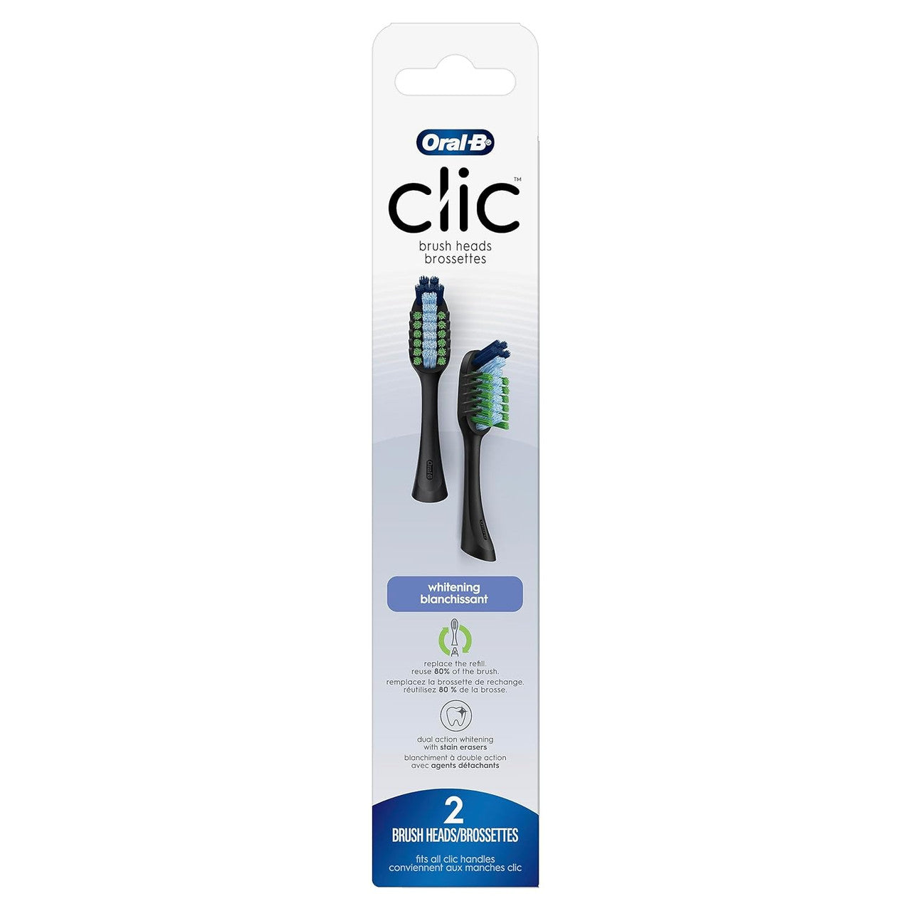 Kokë zëvendësuese furçe dhëmbësh Oral-B Clic, për zbardhim, e zezë