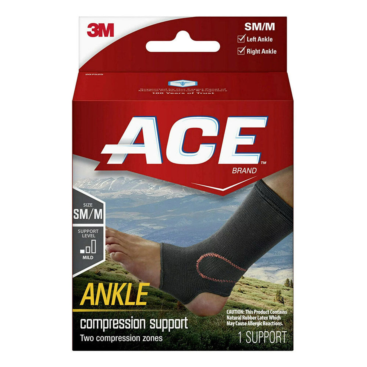 Ace Brand Kompressions-Knöchelstütze, S/M, Schwarz