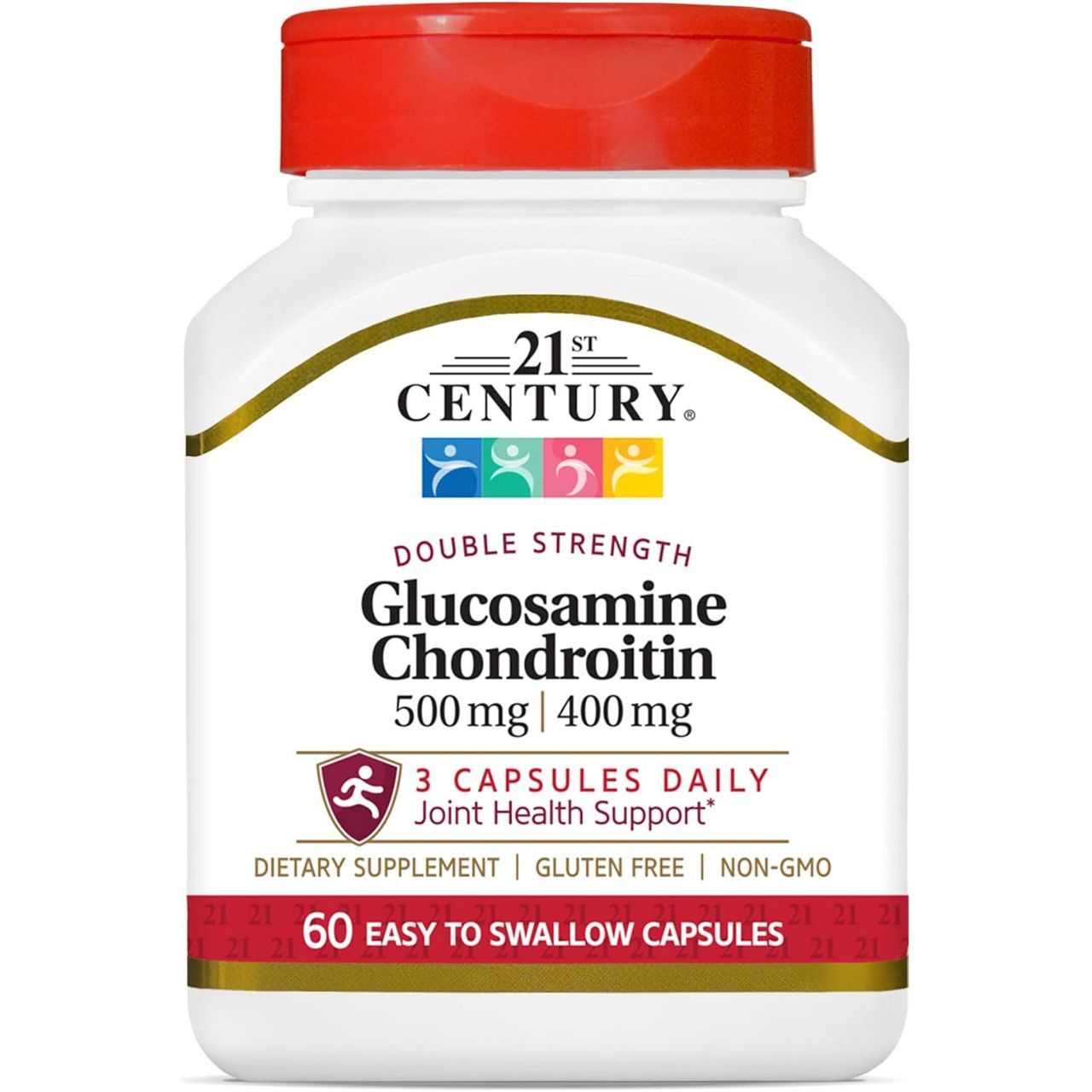 21st Century Glucosamin Chondroitin – Doppelte Stärke (500 mg / 400 mg, 60 Kapseln)
