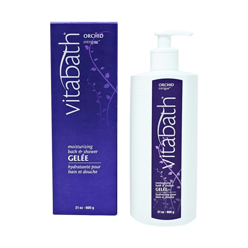 Vitabath Orchid Intrigue Feuchtigkeitsspendendes Bade- & Duschgel Alluring Botanical Hautweichmachende, Feuchtigkeitsspendende & Beruhigende Hautpflege, Körperreiniger & Schaumbad – Tierversuchsfrei – 621 ml