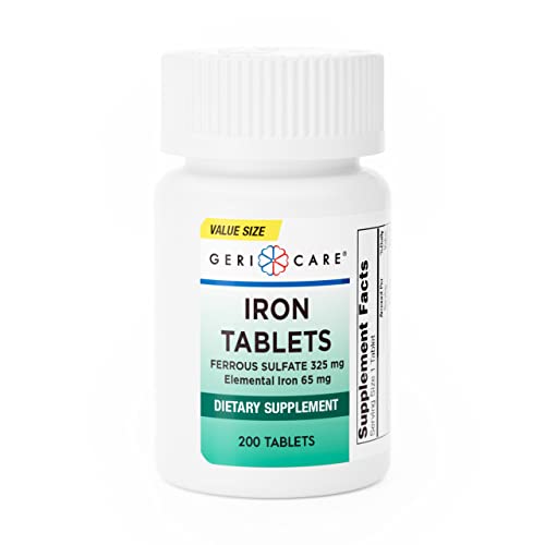 GeriCare Eisensulfat 325 mg (65 mg elementares Eisen) – Eisenpräparat (100 Tabletten)
