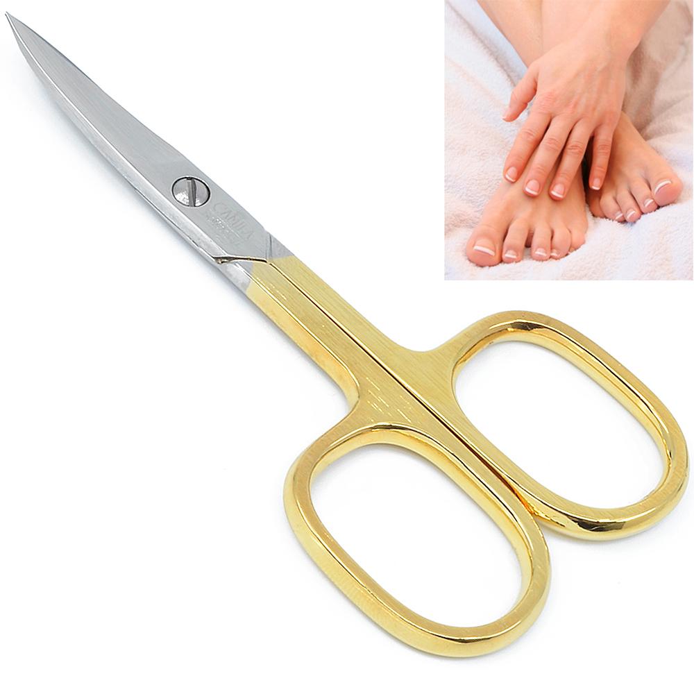 Camila Solingen 3.5 vergoldete gebogene Nagelschere