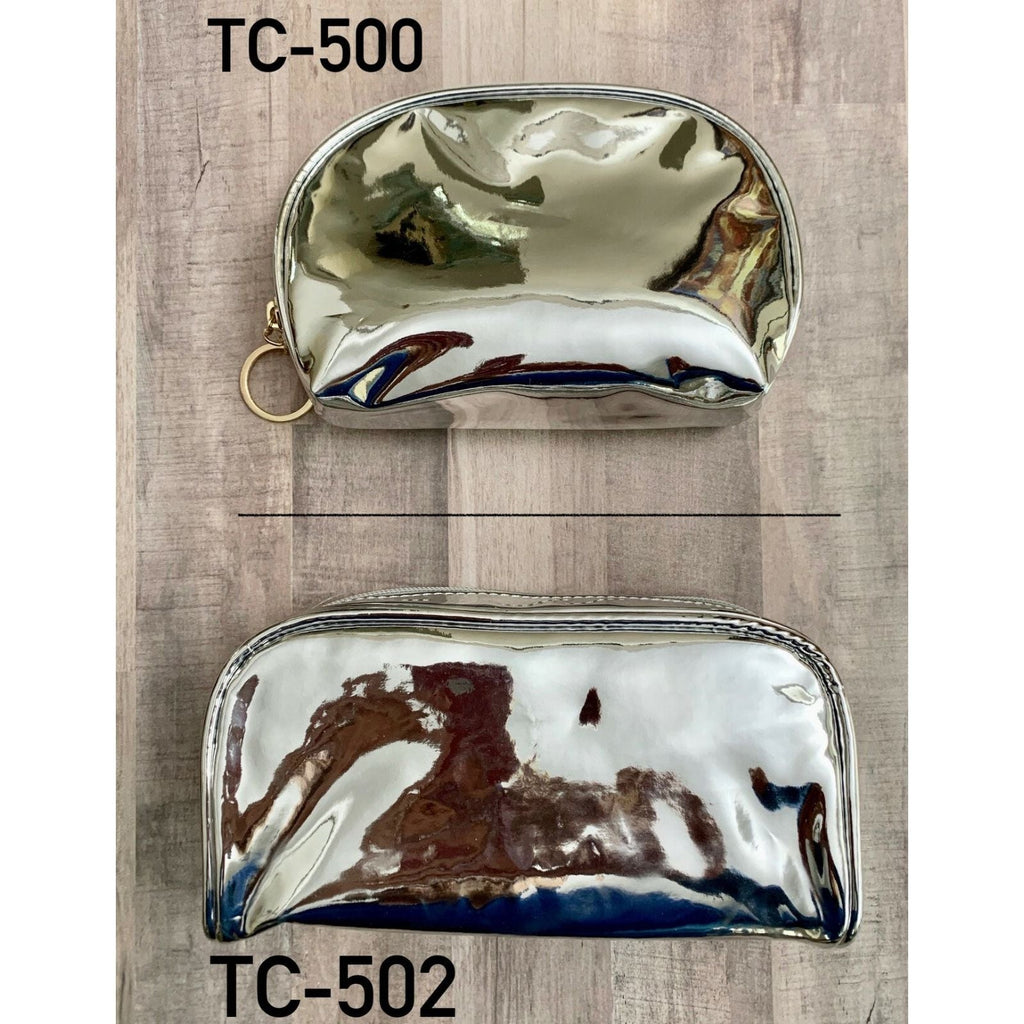 Kingsley Silverfarbene Reise-Kosmetiktasche TC-502