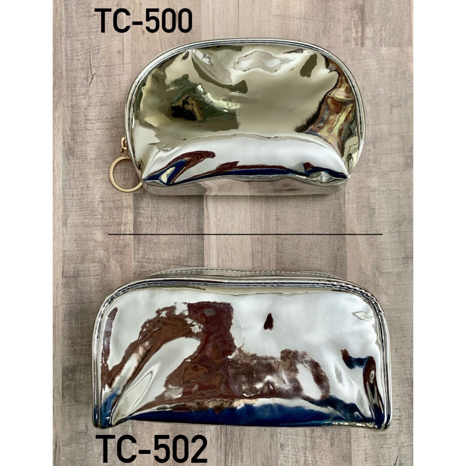 Kingsley Silverfarbene Reise-Kosmetiktasche TC-502