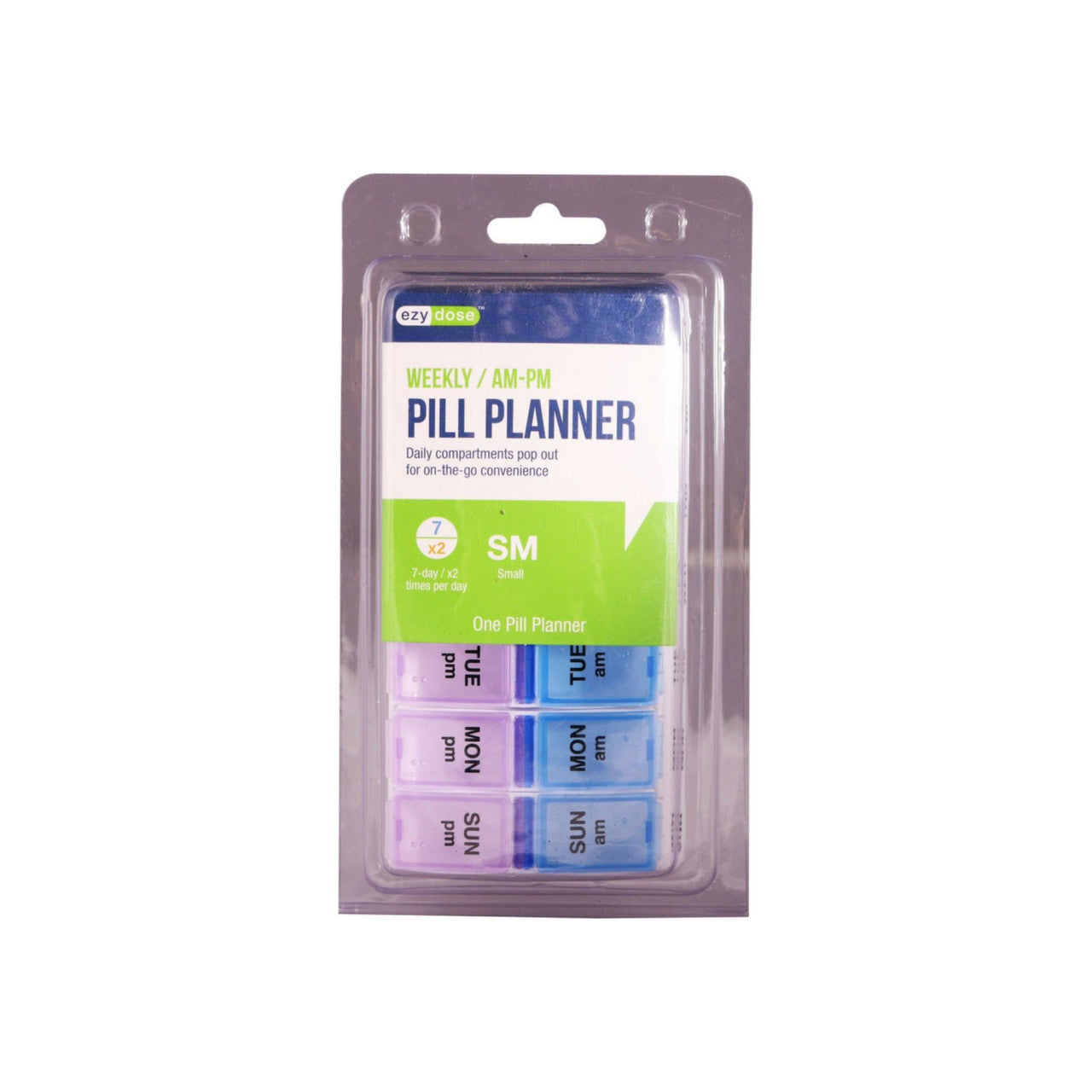 Ezy Dose Wöchentlicher AM/PM Reise-Pillendosierer, klein