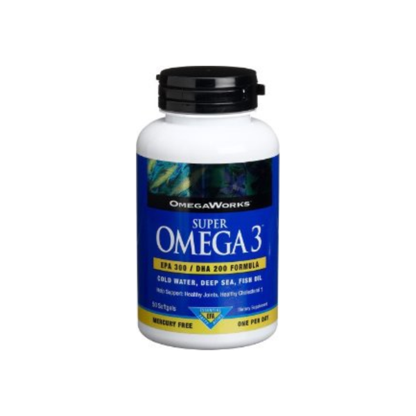 OmegaWorks Super 3 – EPA 300 / DHA 200 Formel (50 Weichkapseln)