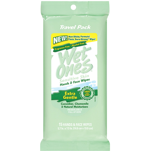 Peshuar me formula të buta Wet Ones për Lëkurë të Ndjeshme Duarsh & Fytyre