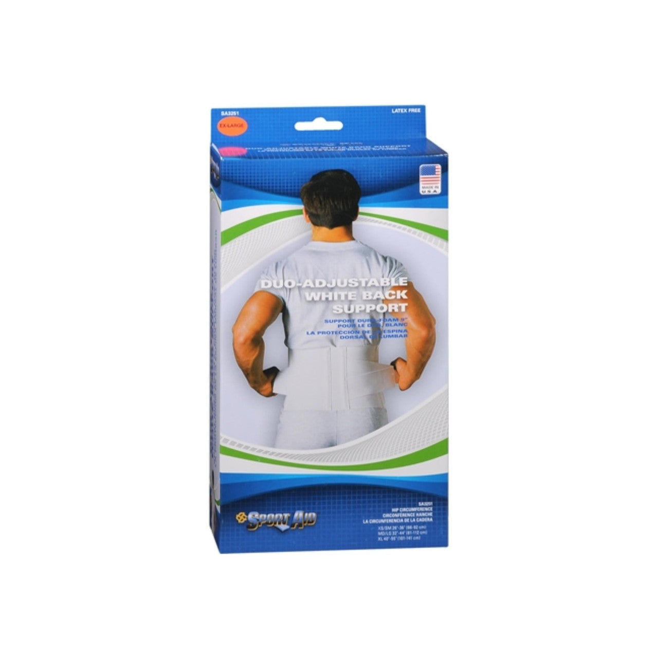 Sport Aid Mbështetje Rregulluese e Shpinës – E bardhë (M/L)