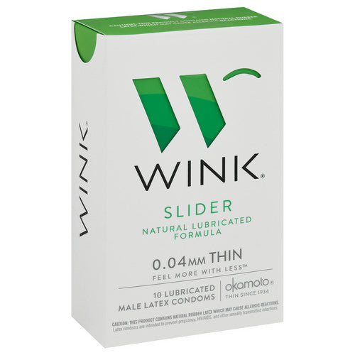 Wink™ Slider Natürlich Gleitfähige Kondome – Dünn